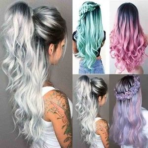 New Fashion 11 Style Black Ombre Long Wave Wigs Ce